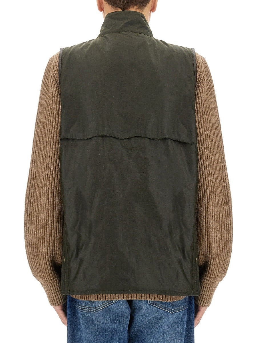 BARACUTA X BARBOUR VESTS WITH LOGO