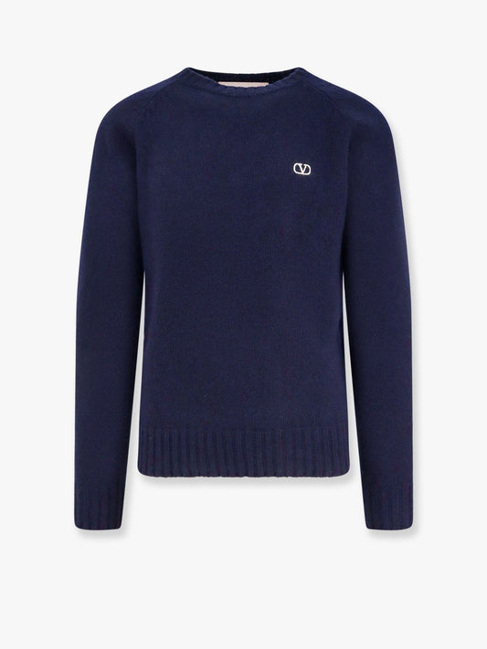 Valentino Virgin wool sweater with vlogo embroidery