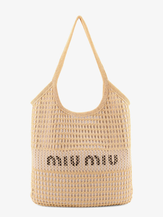Miu Miu Viscose Ivy shoulder bag with rafia effect
