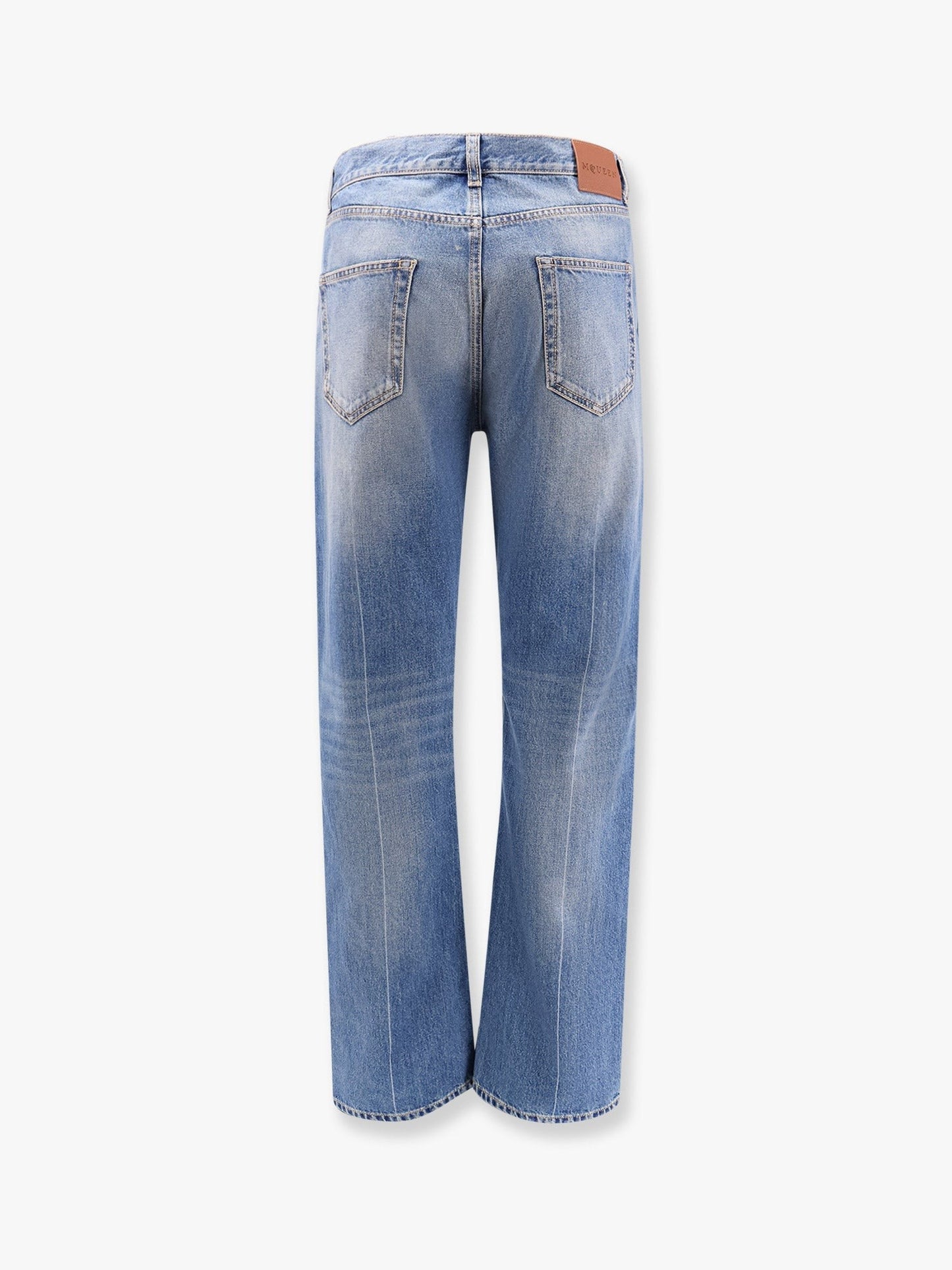 Alexander Mcqueen Washed blue straight leg jeans