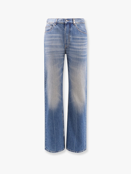 Alexander Mcqueen Washed blue straight leg jeans