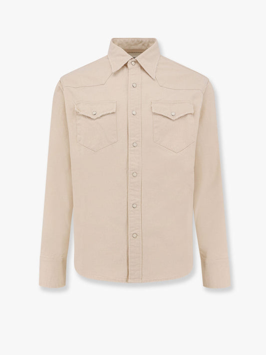 TONYWACK Washed denim distressed western shirt