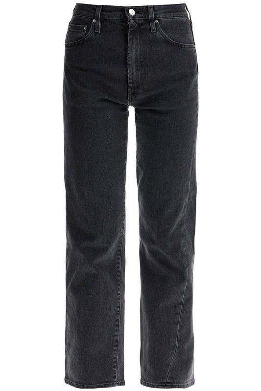 TOTEME washed grey organic cotton jeans with twisted seams