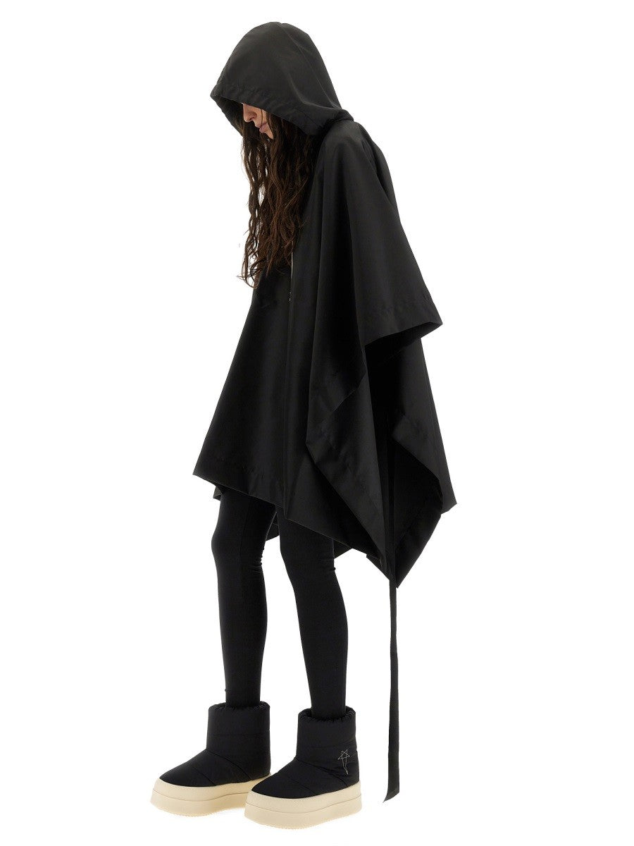 RICK OWENS DRKSHDW WATERPROOF CAPE WITH HOOD