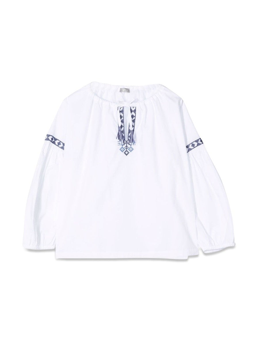 IL GUFO WHITE/BLUE M/LONG SHIRT