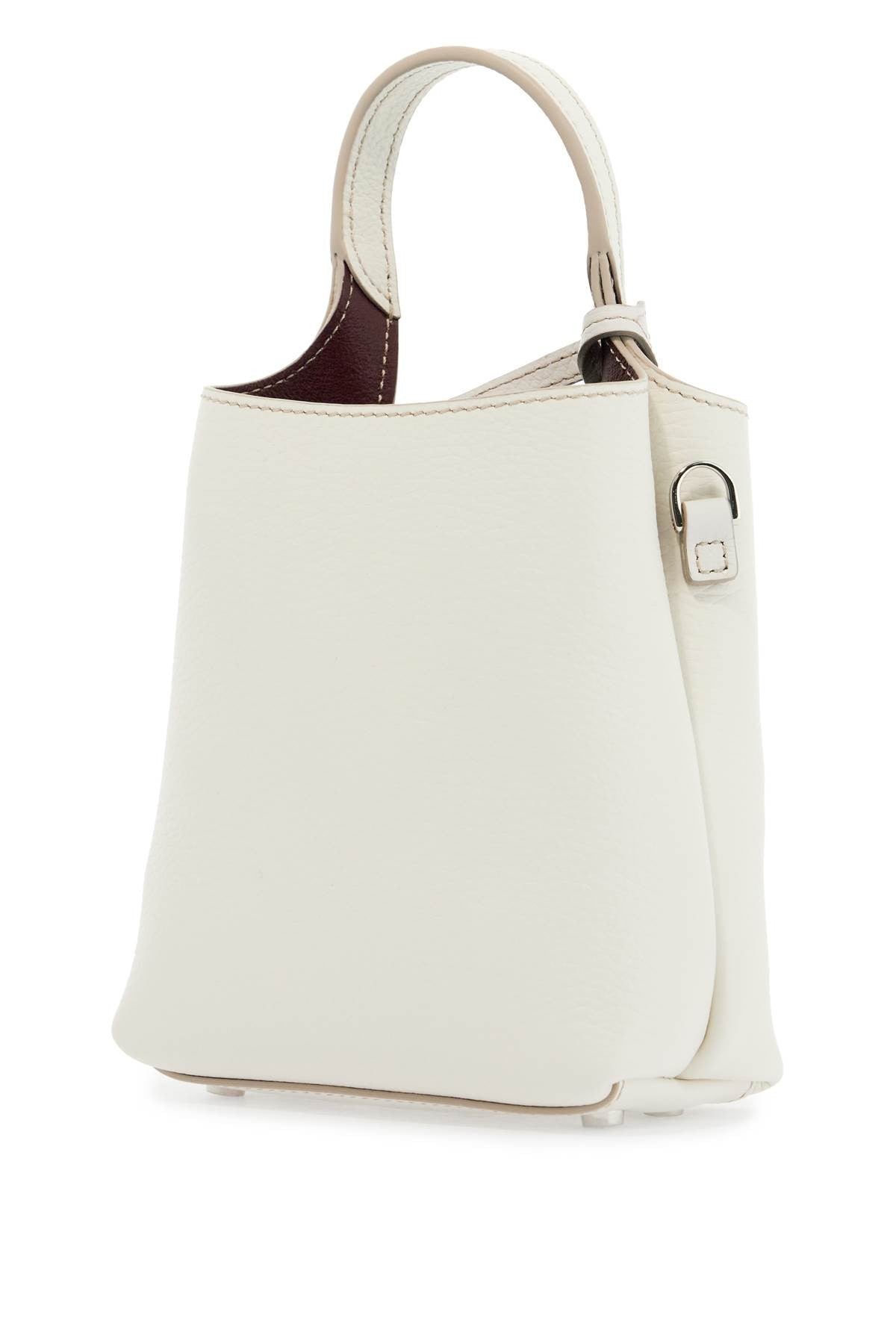 TOD'S white calf leather crossbody bag with burgundy details