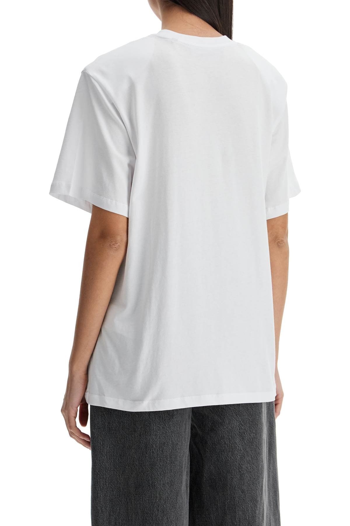 ROTATE white organic cotton t-shirt with wide neck