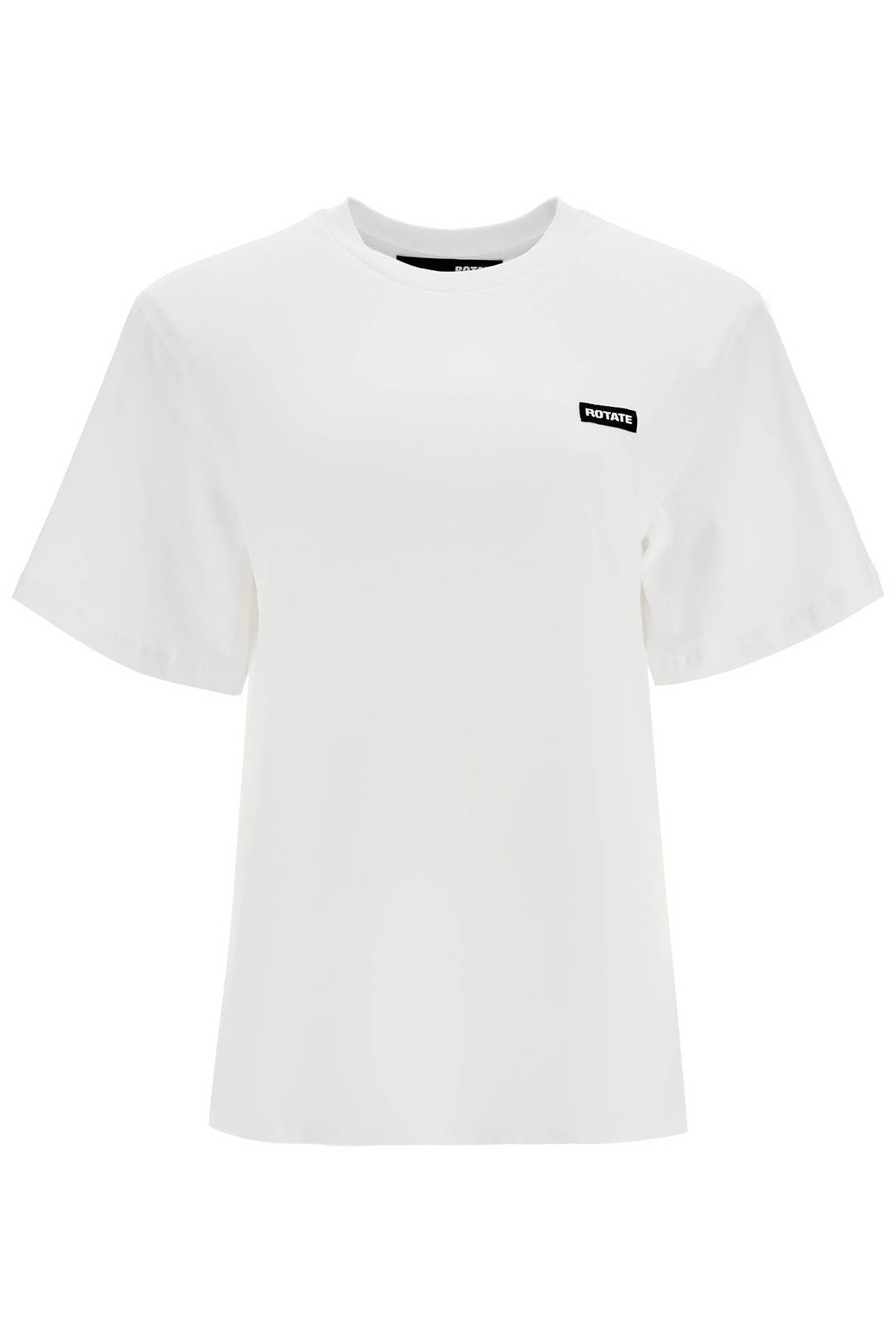 ROTATE white organic cotton t-shirt with wide neck