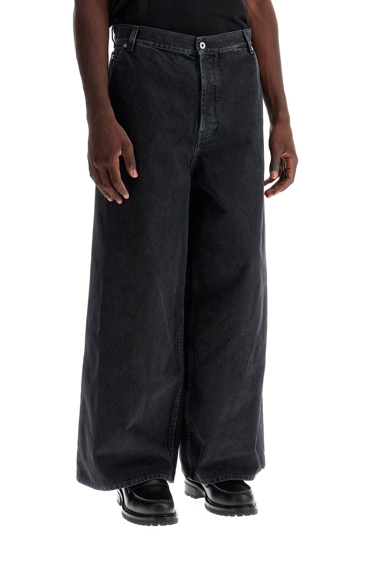 Off-white wide five-pocket jeans with spacious