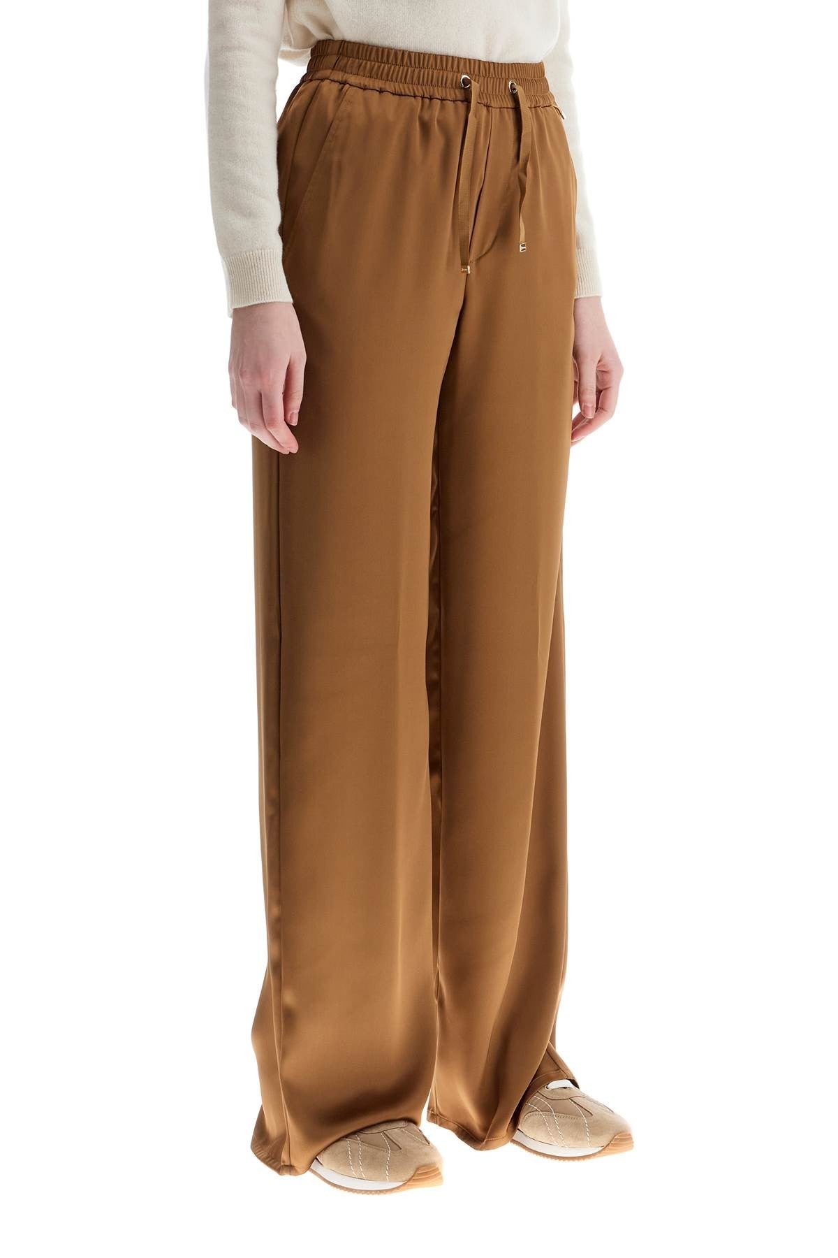 Herno wide leg camel polyester pants