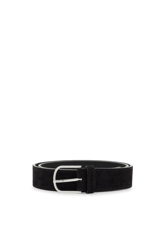 TOTEME wide suede leather belt with large buckle