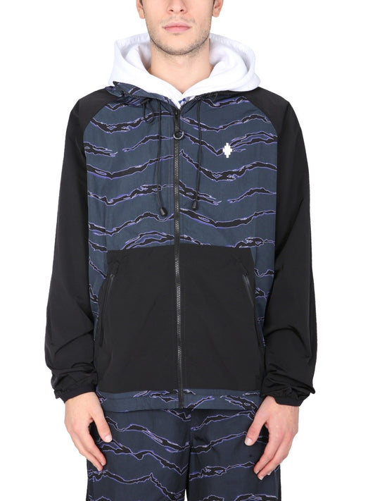 MARCELO BURLON COUNTY OF MILAN WINDBREAKER WITH "CROSS" PRINT