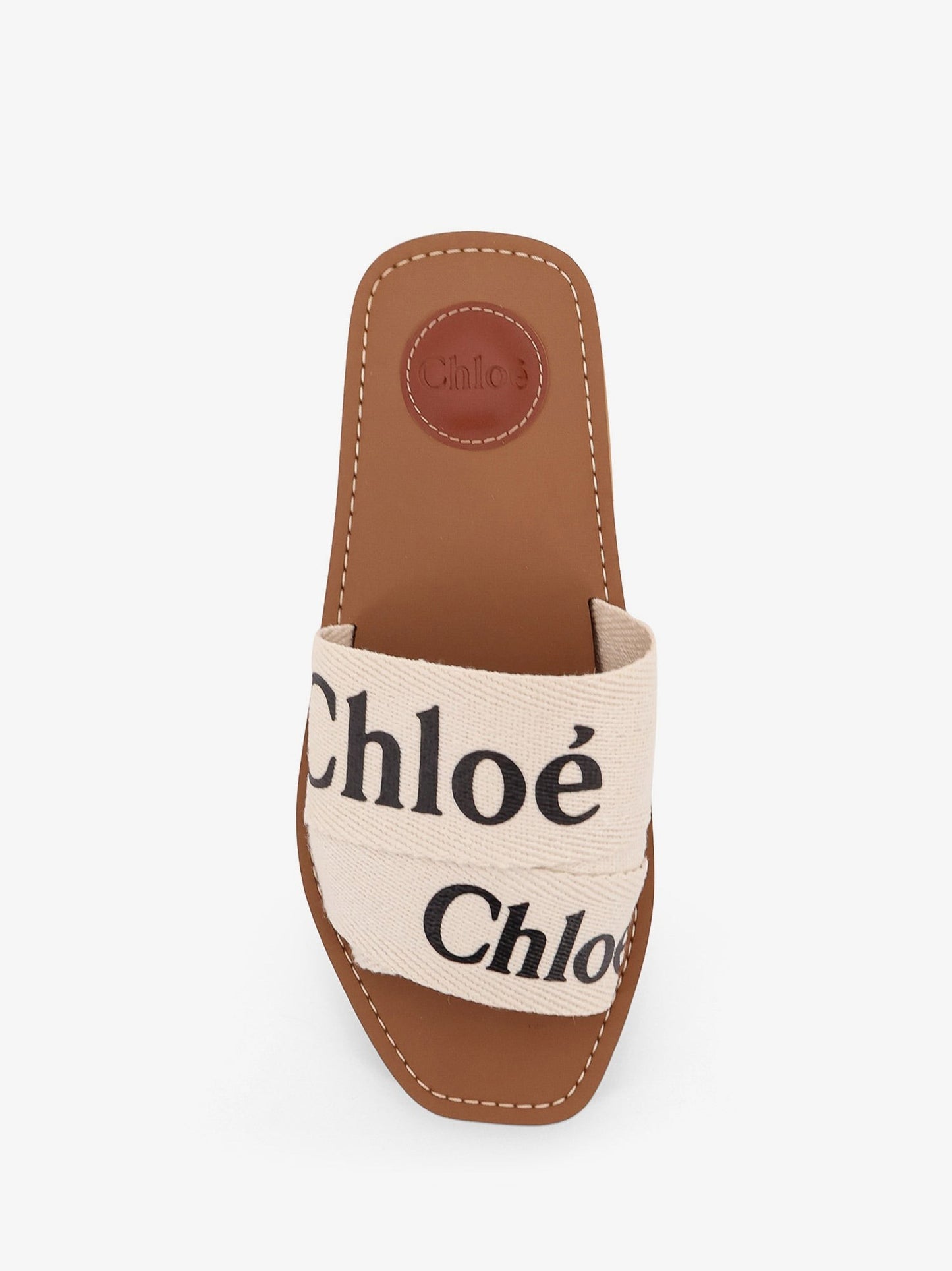 CHLOE' Woody linen flat sandals