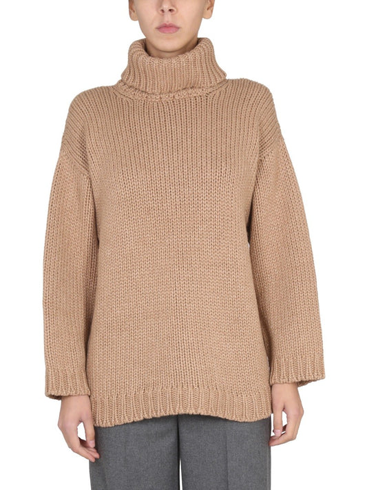 RED VALENTINO WOOL AND LUREX BLEND SWEATER