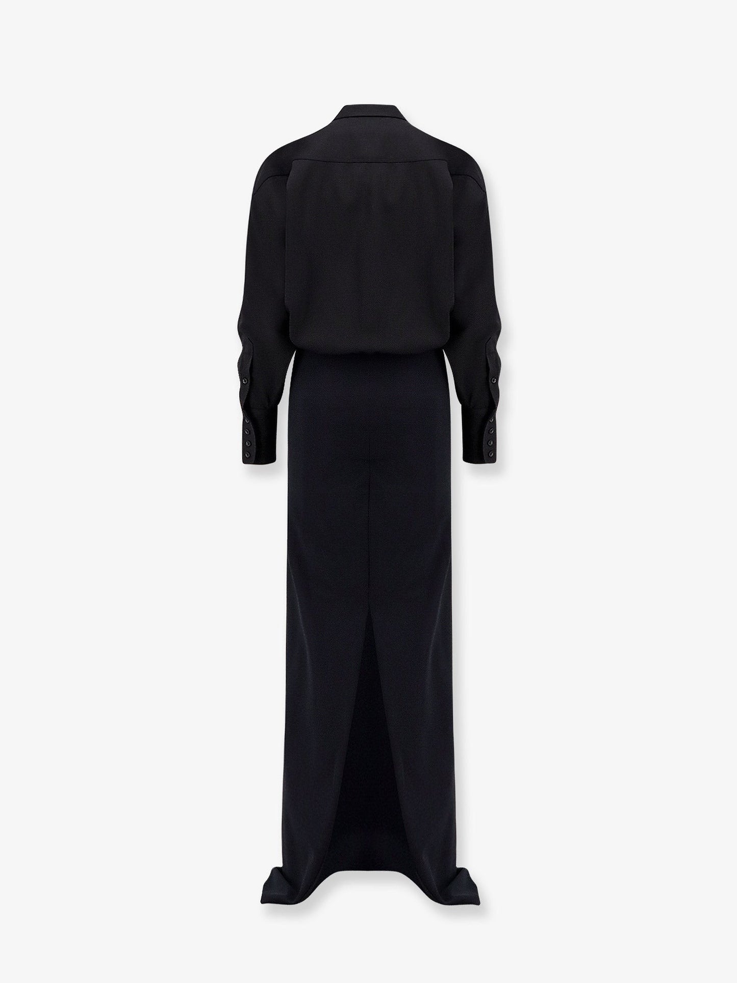 DARKPARK Wool and satin long dress