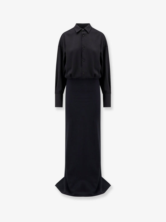DARKPARK Wool and satin long dress