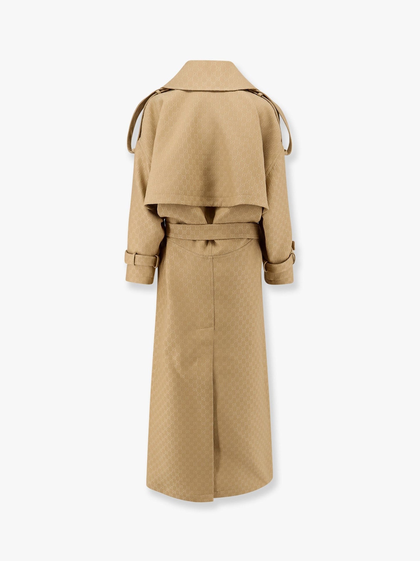 Gucci Wool and silk crepe coat with all-over GG motif