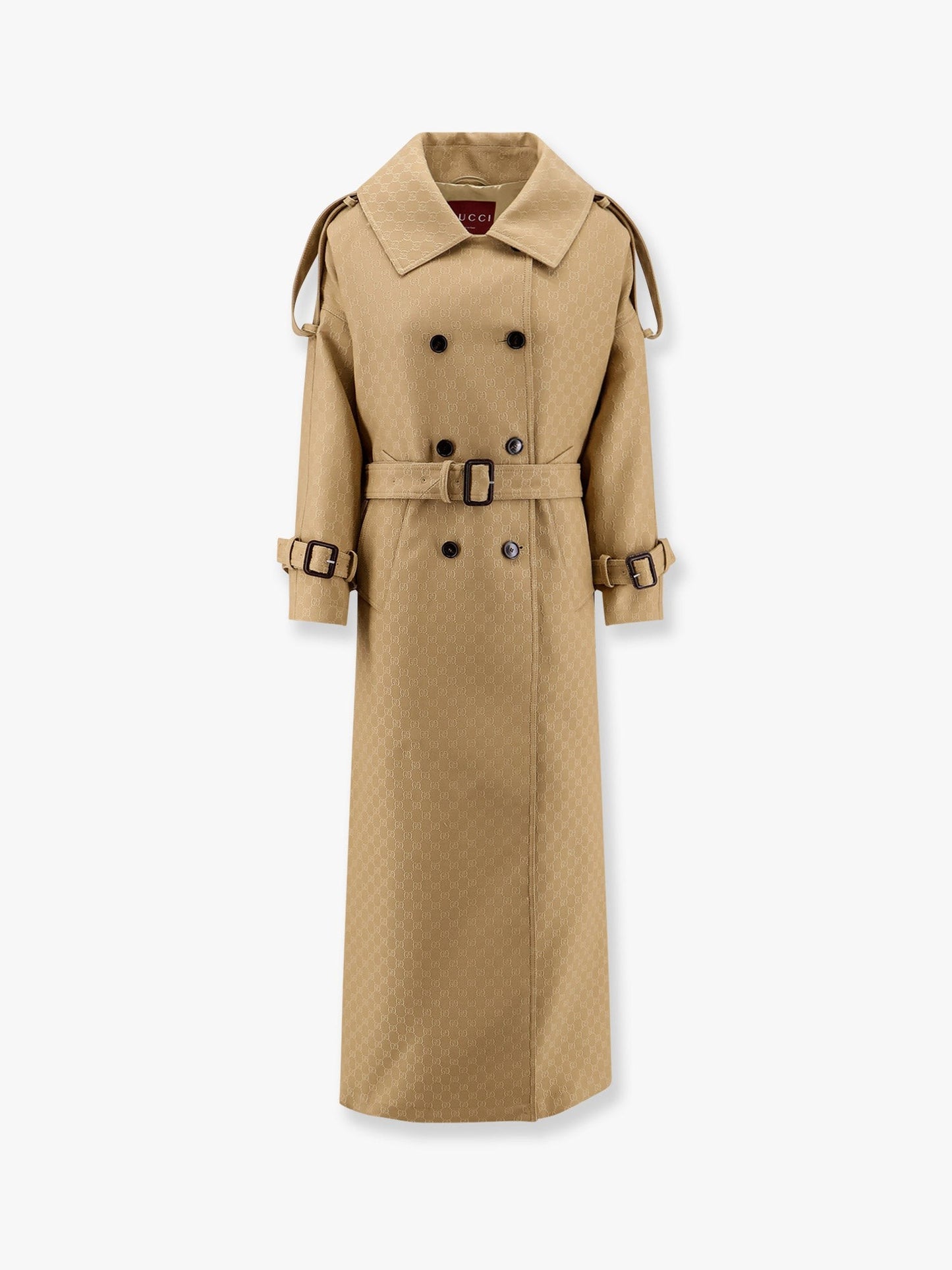 Gucci Wool and silk crepe coat with all-over GG motif