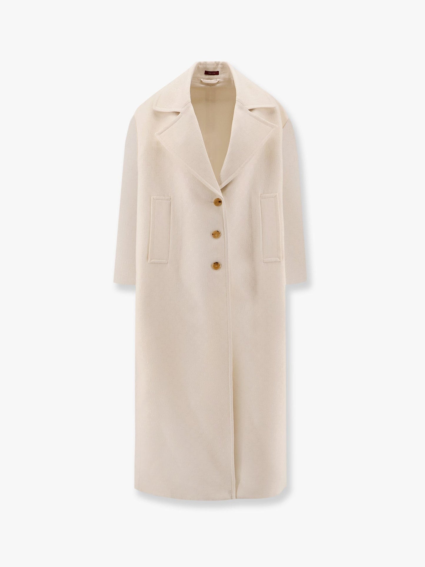 Gucci Wool and silk crepe coat with all-over GG motif