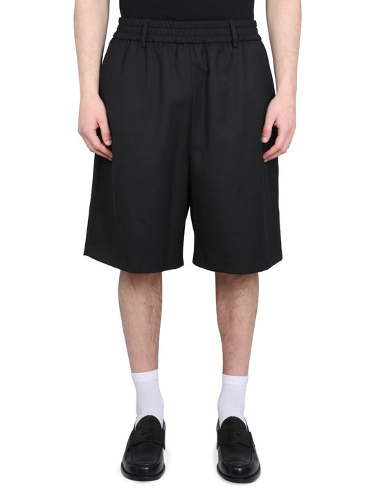 AMI PARIS WOOL BLEND BERMUDA SHORTS