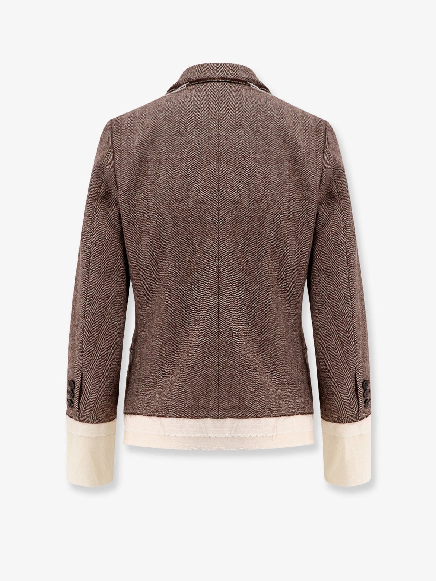 UNDERCOVER Wool blend blazer with frayed profiles