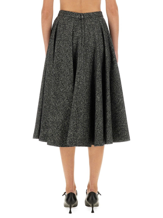 Dolce & Gabbana WOOL-BLEND DOTTED SKIRT