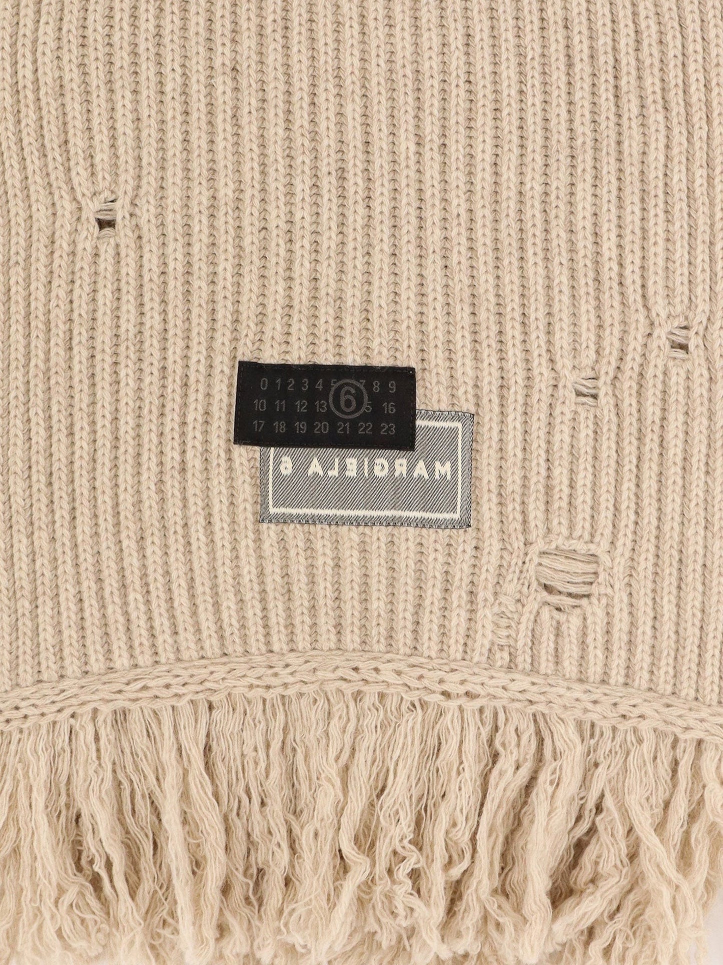 MM6 MAISON MARGIELA Wool blend scarf with distressed effect