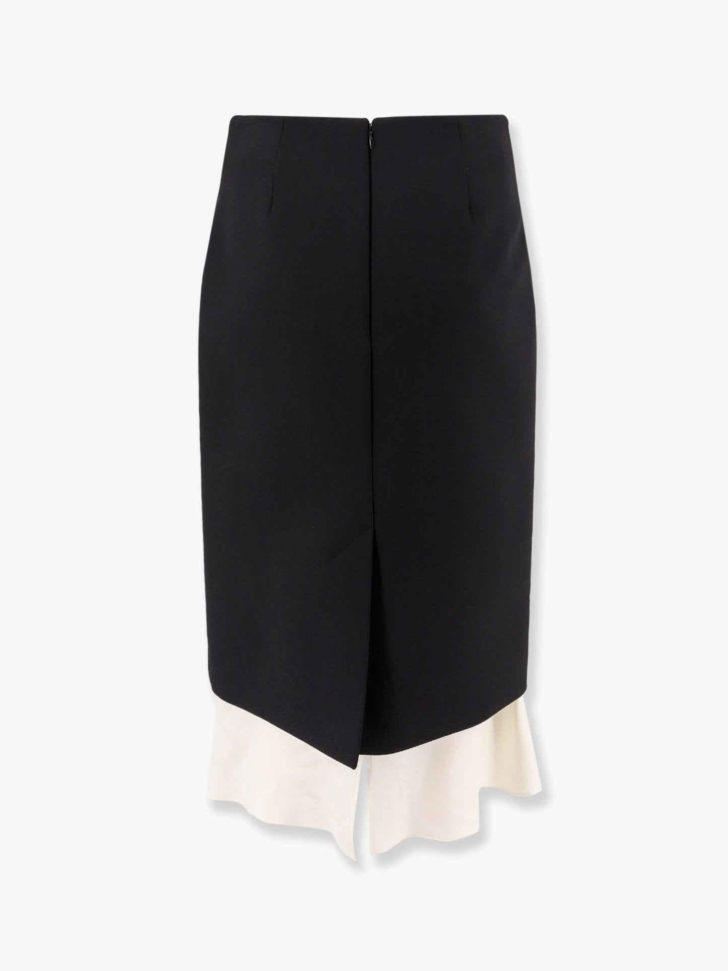 ROHE Wool blend skirt with silk insert