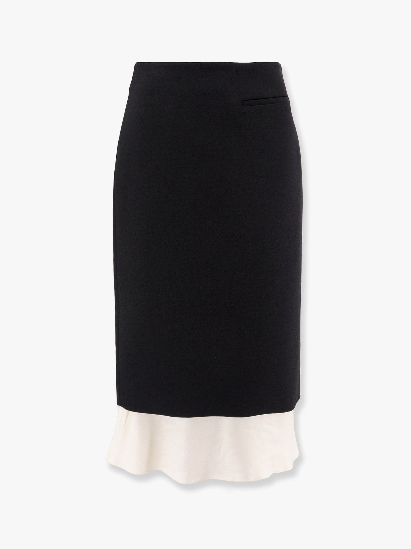 ROHE Wool blend skirt with silk insert