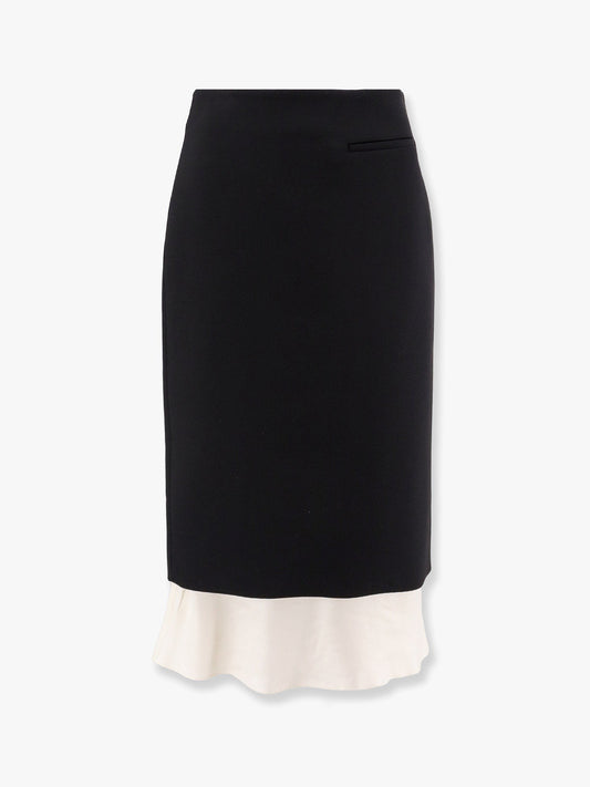 ROHE Wool blend skirt with silk insert