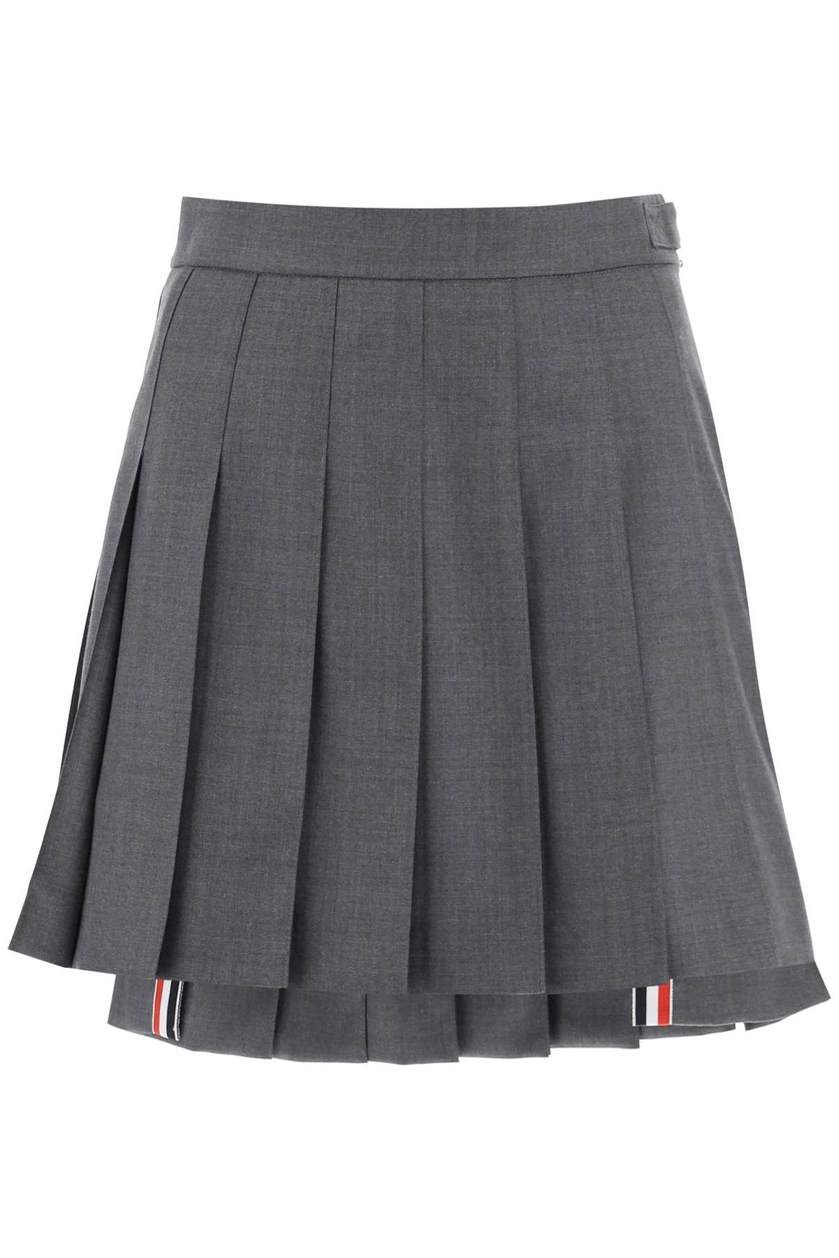 THOM BROWNE wool pleated mini skirt