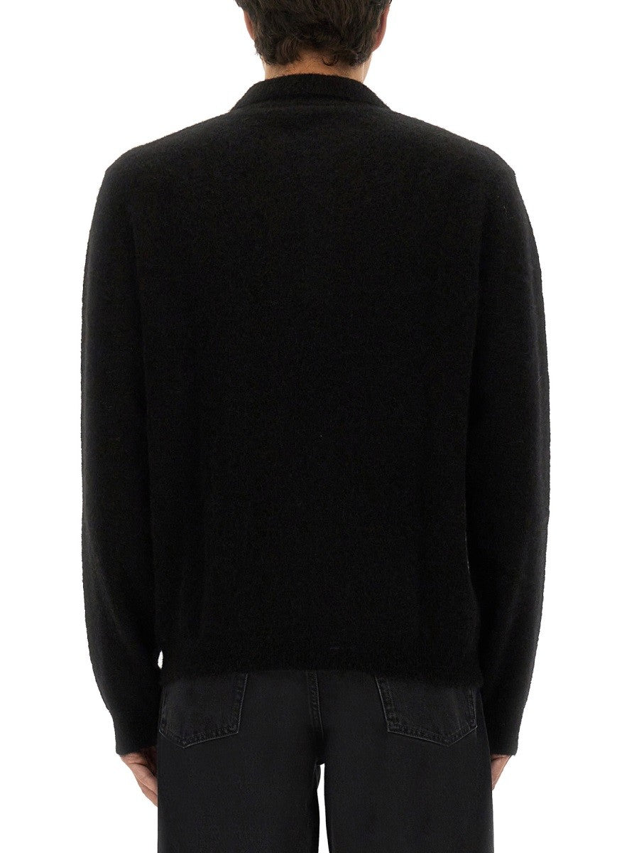 SUNFLOWER WOOL SWEATER WITH POLO COLLAR