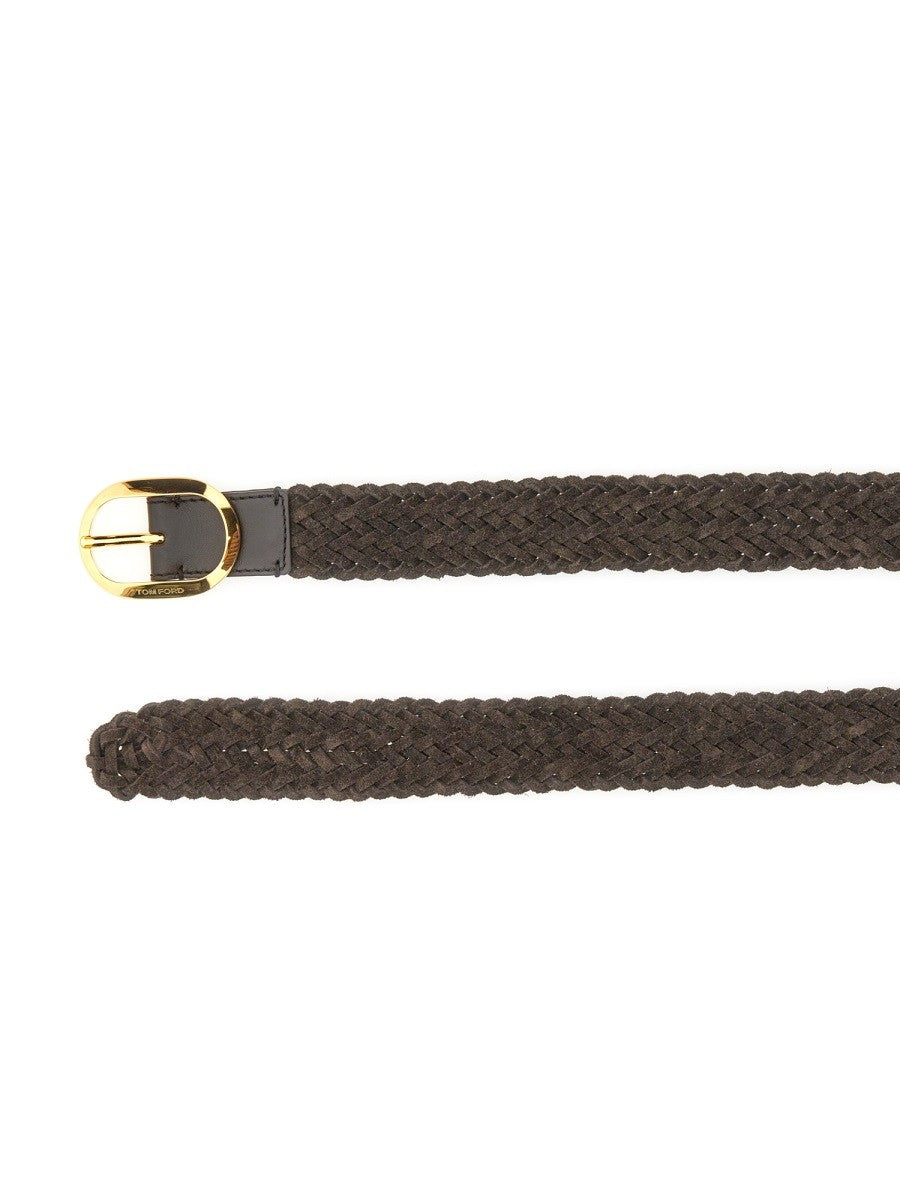 TOM FORD WOVEN LEATHER BELT