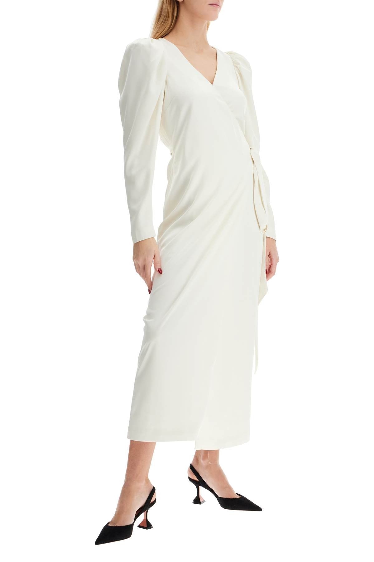 ROTATE wrap midi dress with a wrap