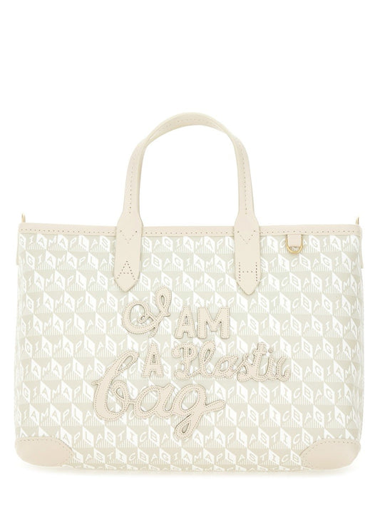 ANYA HINDMARCH XS TOTE BAG WITH "I AM A PLASTIC BAG" PATTERN