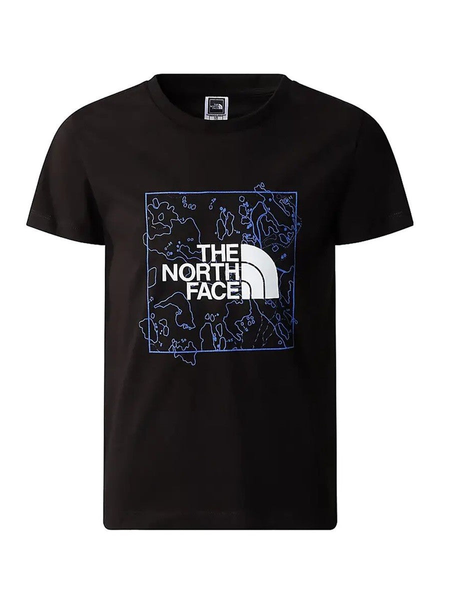 The North Face y new s/s graphic tee blue moss/lemon yellow