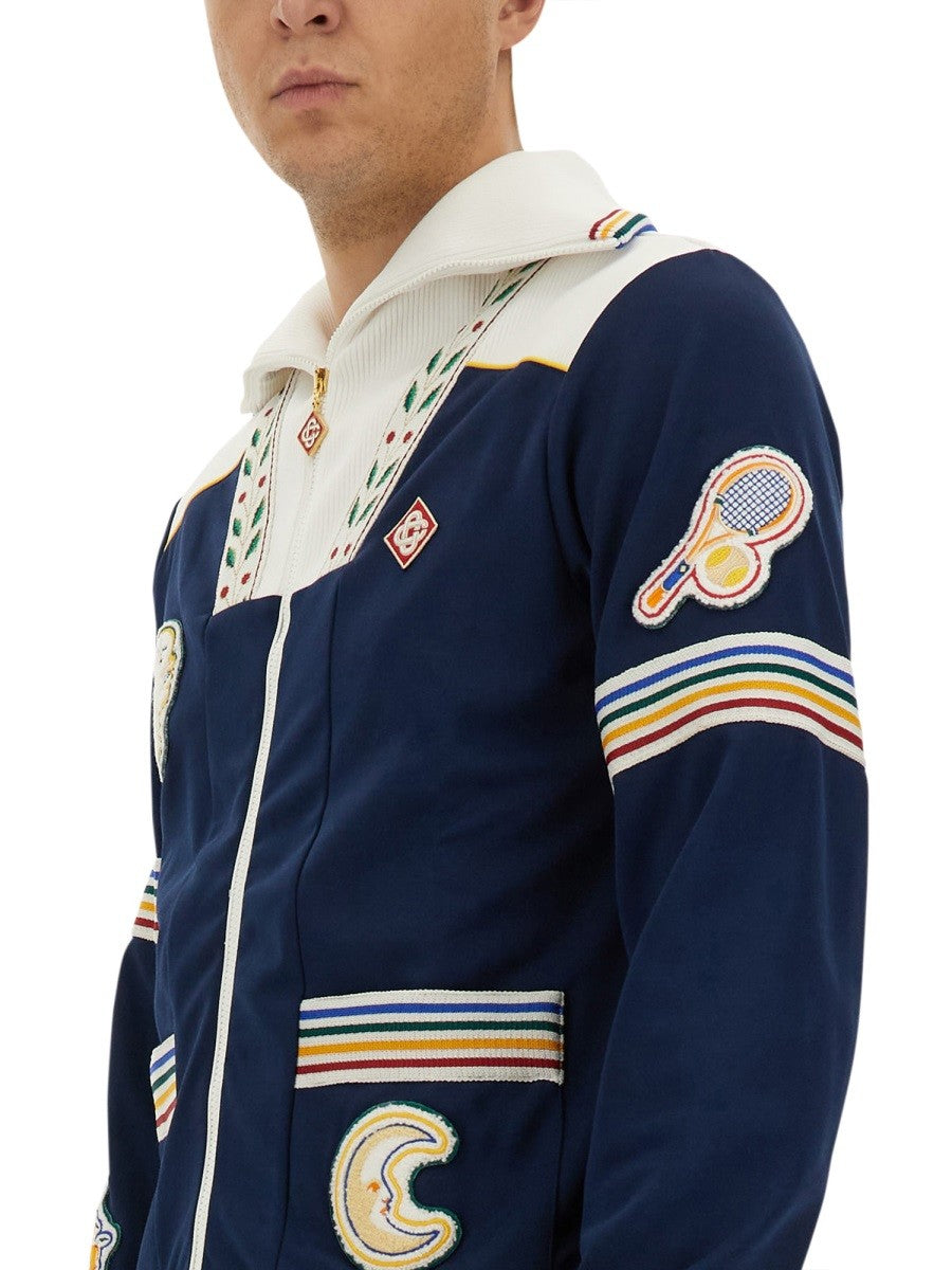 CASABLANCA ZIP SWEATSHIRT.